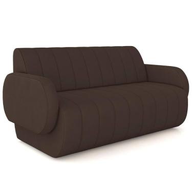Imagem de Sofá 2 Lugares Sala Living Orgânico 148cm Fávara K01 Veludo Marrom - Lyam Decor