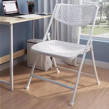 Imagem de Cadeira dobrável para uso externo, cadeira traseira portátil dobrável para varanda e quintal - fácil de dobrar (branca)