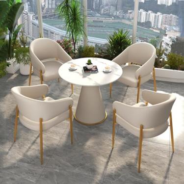 Imagem de (pt: Conjunto de mesa e cadeira de clube de recepção de escritório, mesa de negociação e cadeira, conjunto de mesa de jantar redonda de cozinha de café, mesas de sala de conferências, economia de