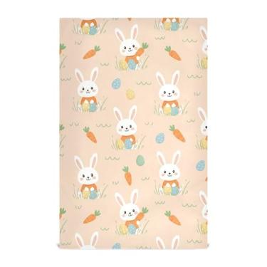 Imagem de Burbuja Pacote com 6 toalhas de cozinha coelhinho da Páscoa, panos de prato absorventes reutilizáveis de microfibra para secagem e limpeza, 45 x 71 cm