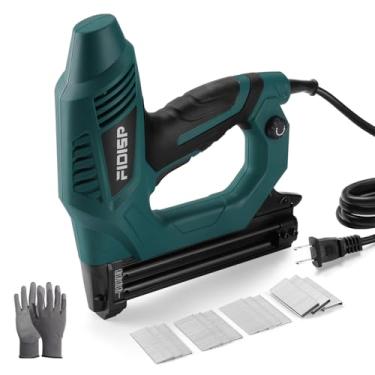 Imagem de Pistola elétrica de pregos calibre 18, 2 em 1 Brad Nailer resistente, grampeador de 120 V com 2000 peças de pregos e grampos de coroa para carpintaria, estofamento, faça você mesmo