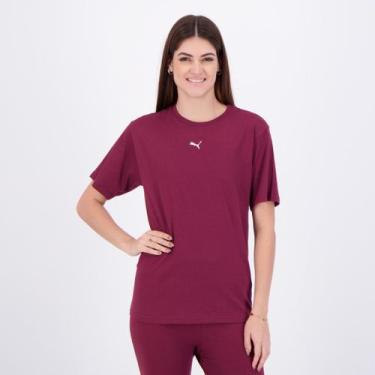 Imagem de Camiseta Puma ESS Relaxed Feminino Bordô, M