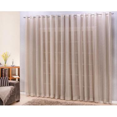 Imagem de Cortina linho tecido 4,00x2,50 Para Varão Simples - Ludatex, Avelã