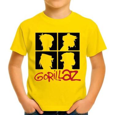 Imagem de Camiseta Camisa Infantil Juvenil Banda GorillazZ Poster Rock HipHop M1