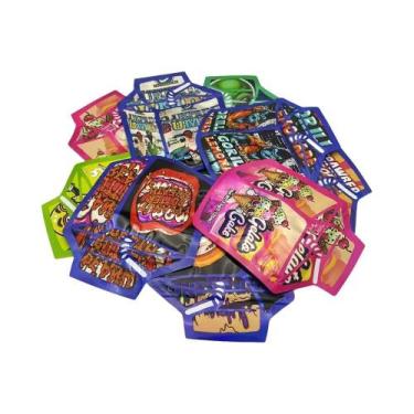 Imagem de Sacos Holográficos Mylar Stand up 50 Unidades Brilhantes Reseláveis Pa