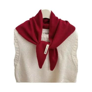 Imagem de Cachecol Triangular Quente Para Mulheres, Tricotado, Multifuncional, E