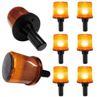 Imagem de Sinalizador Solar Viario Kit 6 Uni Cone Transito Obra Sinalizacao Rodovia Estrada Emergencia Rua Segurança LED