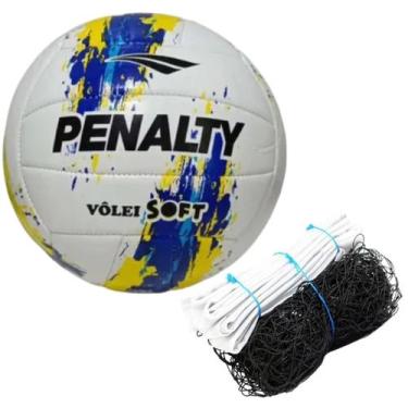 Imagem de Bola De Volei Penalty Soft X Costurada XXIII + Rede De Vôlei Master Re