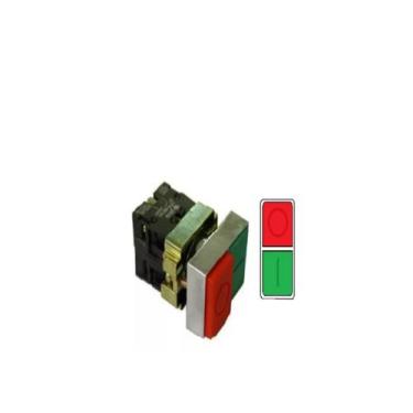 Imagem de BOTÃO DE COMANDO DUPLO METALICO - FURO Ø 22,5mm - LAY5-BL842 - JNG