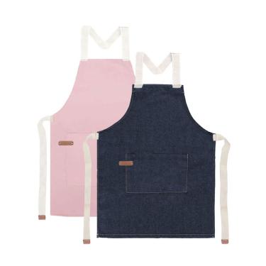 Imagem de Avental Jeans Rosa Algodao Cozinha Doceria Unissex 2un