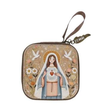 Imagem de Estojo Portátil Mini Para Terço, Organizador De Joias E Arte Religiosa