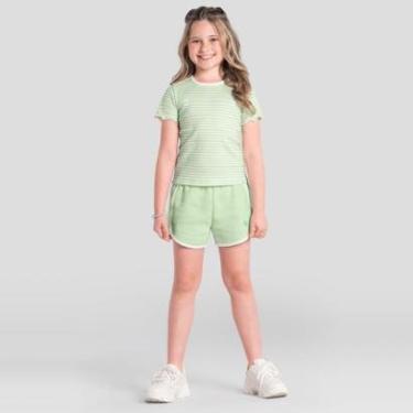 Imagem de Blusa infantil menina em ribana listrada Brandili-Feminino