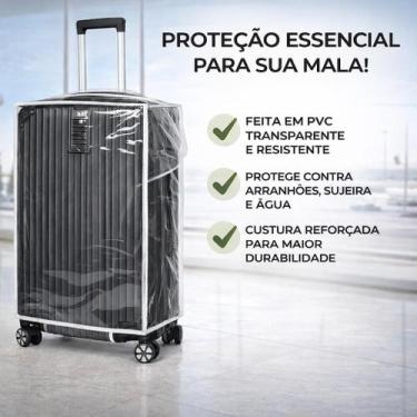 Imagem de Capa para Mala de Bordo 10kg Transparente em PVC Protetora Contra Risc