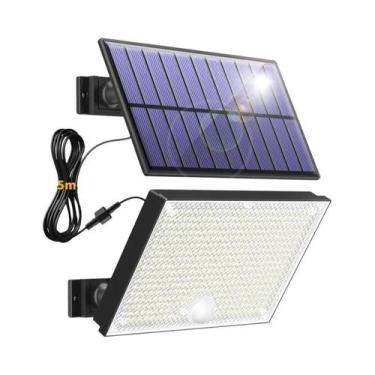 Imagem de Lâmpada De Parede Solar Com Sensor De Movimento 400LED Controle Remoto
