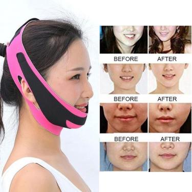 Imagem de Cinta Facial para Dormir Redutora de Papada V-Line - Máscara Face Lift