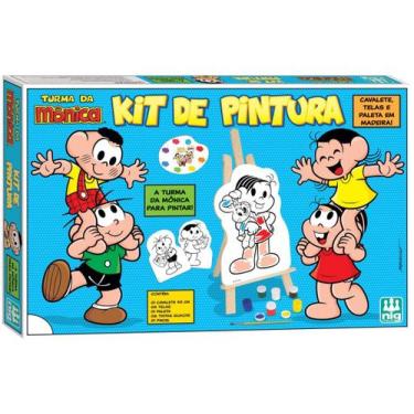 Imagem de Kit Quadros De Pintura Infantil Turma Da Monica Com Cavalete - NIG