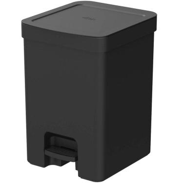Imagem de Lixeira de Pedal OU Cesto de Lixo para Cozinha Escritório Linha Trium 12 Litros Preta