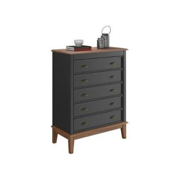 Imagem de Cômoda 5 Gavetas - Apaixone&Decore, Preto