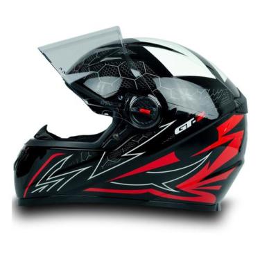 Imagem de Capacete Narigueira Moto Gt2 Tamanho 58 Branco Vermelho Brilho - FW3
