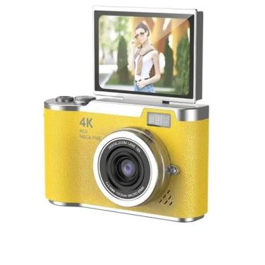 Imagem de Câmera Digital 4K HD Portátil com Tela Giratória Flip 2.4" Zoom 8X Gra