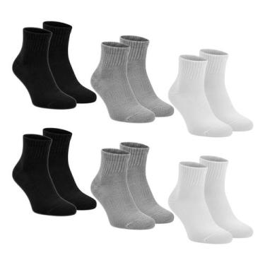 Imagem de Kit 6 Pares Meias Cano Médio Unissex Academia Sport Algodão - Rump, Pr