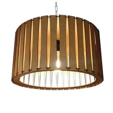 Imagem de Lustre Luminária Pendente de Madeira MDF Mod. Rome - ECO Ilumi