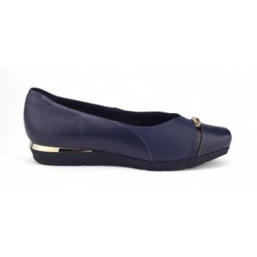 Imagem de Sapato Feminino Piccadilly Maxi 147319 Joanete, 38, Marinho, Dourado