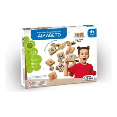 Imagem de Jogo Educativo Brincando De Aprender Com Alfabeto Madeira - PAIS & FIL