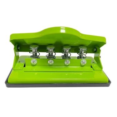 Imagem de Perfurador de Papel Tipo Cogumelo 4 Furos com Régua Margeadora Ibacemil 9020-MT para Caderno de Disco