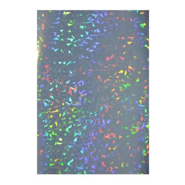 Imagem de Papel Adesivo Holográfico Vinil Motivate Caquinhos para Impressão Ink Jet Tamanho A4 Pacote 50 Folhas Transparente