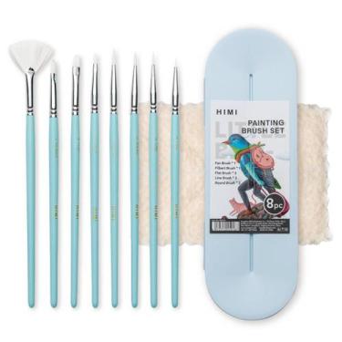Imagem de Kit De Pincéis Azul Himi Para Guache 8 Unidades