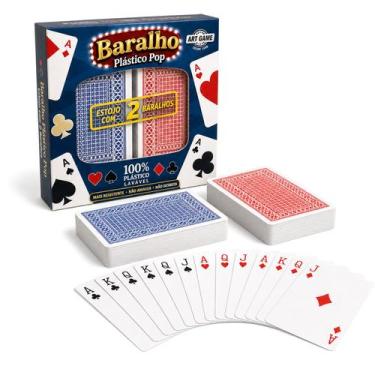 Imagem de Kit 2 Baralhos Duplo 108 Cartas Luxo Plástico Resistente Estojo Truco 