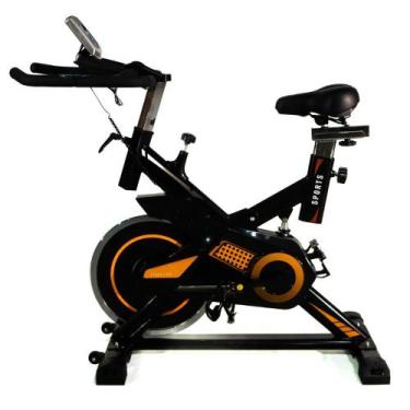 Imagem de Bike spinning 8kg roda inercia preto amarelo wct fitness