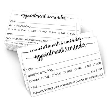 Imagem de 321Done Cartão de lembrete de compromisso (50) 5 cm x 9 cm branco - Tamanho do cartão de visita Seu próximo compromisso para salão de unhas, spa, massagem, cabeleireiro, cuidados, médicos, consultórios de dentista - Simples, bonito
