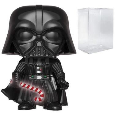 Imagem de Star Wars: Holiday - Darth Vader with Candy Cane Glow-in-The-Dark Chase Funko Pop! Vinyl Figure (Bundled with Compatible Pop Box Protector Case)