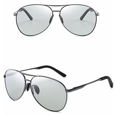 Imagem de Óculos de sol polarizados com armação de metal, óculos de sol masculinos que mudam de cor, piloto, visão noturna diurna, condução, 10,A