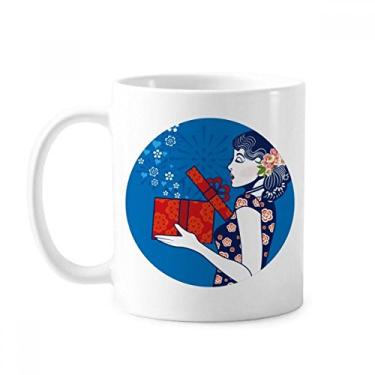 Imagem de Caneca feminina azul cultura chinesa cerâmica cerâmica xícara de café porcelana louça