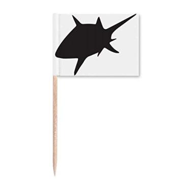 Imagem de Blue Ocean Black Shark Biology Pattern Toothpick Flags Marker Topper Decoração de Festa