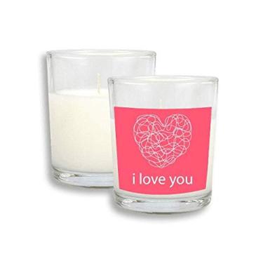 Imagem de Cera de incenso perfumada para o dia dos namorados I Love You Pink Heart White Candles