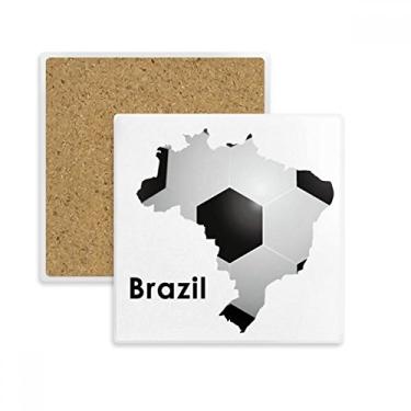 Imagem de Porta-copos com formato de mapa do Brasil, slogan quadrado, porta-copos com pedra isolante