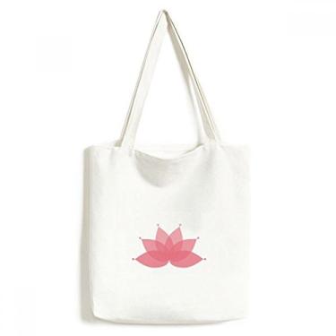 Imagem de Sacola de lona rosa flor flor flor lótus bolsa de compras casual bolsa de compras