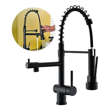 Imagem de Torneira Gourmet De Cozinha Cor Preta Monocomando Aço Inox Escovado - Brinovar