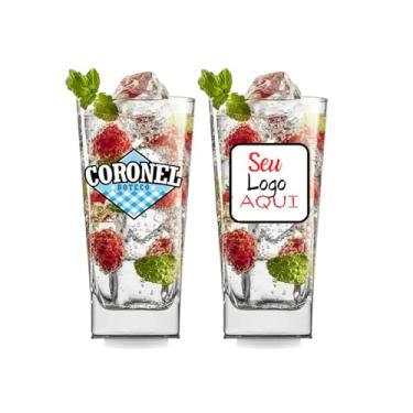Imagem de Kit 12 Copos Personalizados 250 ml Vidro Sua Arte/Logo/Foto Exclusiva Para Eventos Festas Lembrancinha, Bar Restaurante, Drinks, Água, Suco, Cerveja Ou Qualquer Bebida Que Preferir.