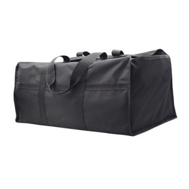 Imagem de Baoblaze Sacola transportadora de toras, transportador de madeira para lareira, acessórios de madeira para lareira, resistente, com alças, suporte para lenha, preto