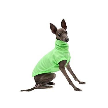 Imagem de Roupas de galgo italiano, regatas leves e respiráveis com proteção solar para cães galgos italianos e chicotes (verde, grande)