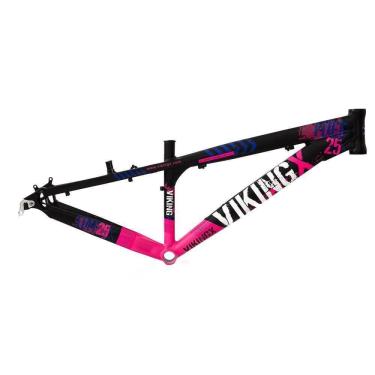 Imagem de Quadro Aluminio Dirt Jump Tuff25 Aro 26 Preto Rosa Viking X