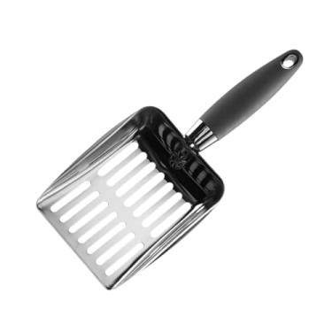 Imagem de Ｂｅｓｇａ Cat Litter Sifter Cat Litter Shovels Pet Shovels Scoop Shovels aço Inoxidável Catty Sand Scoop Peneirador Rápido Cat Litter Colher, Alça Cinza