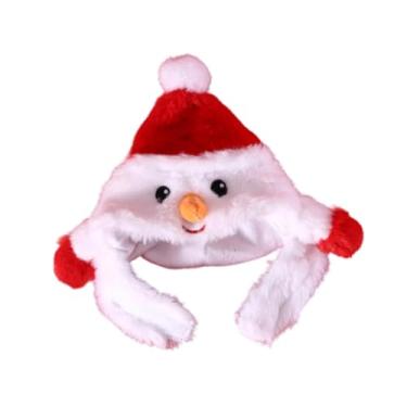 Imagem de Generic Chapéu de cachorro de natal, decoração fofa, inverno, chapéu macio, chapéu de cachorro e gato de natal para cães, gatos, feriado, Snowman Hat M