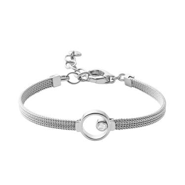 Imagem de Skagen Pulseira feminina Agnethe de aço inoxidável e madrepérola prateada, Metal