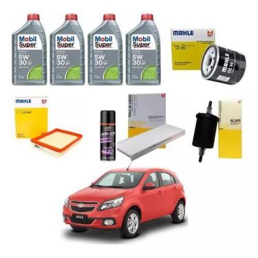 Imagem de Kit Troca Óleo + Filtros Agile 1.4 2010 2011 2012 2013 2014  - Mobil /